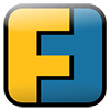 Friendica-Logo: Je ein gelbes und ein blaues, groß-geschriebenes F um 180° gedreht, ineinander verschränkt ein Quadrat mit runden Ecken ergebend.